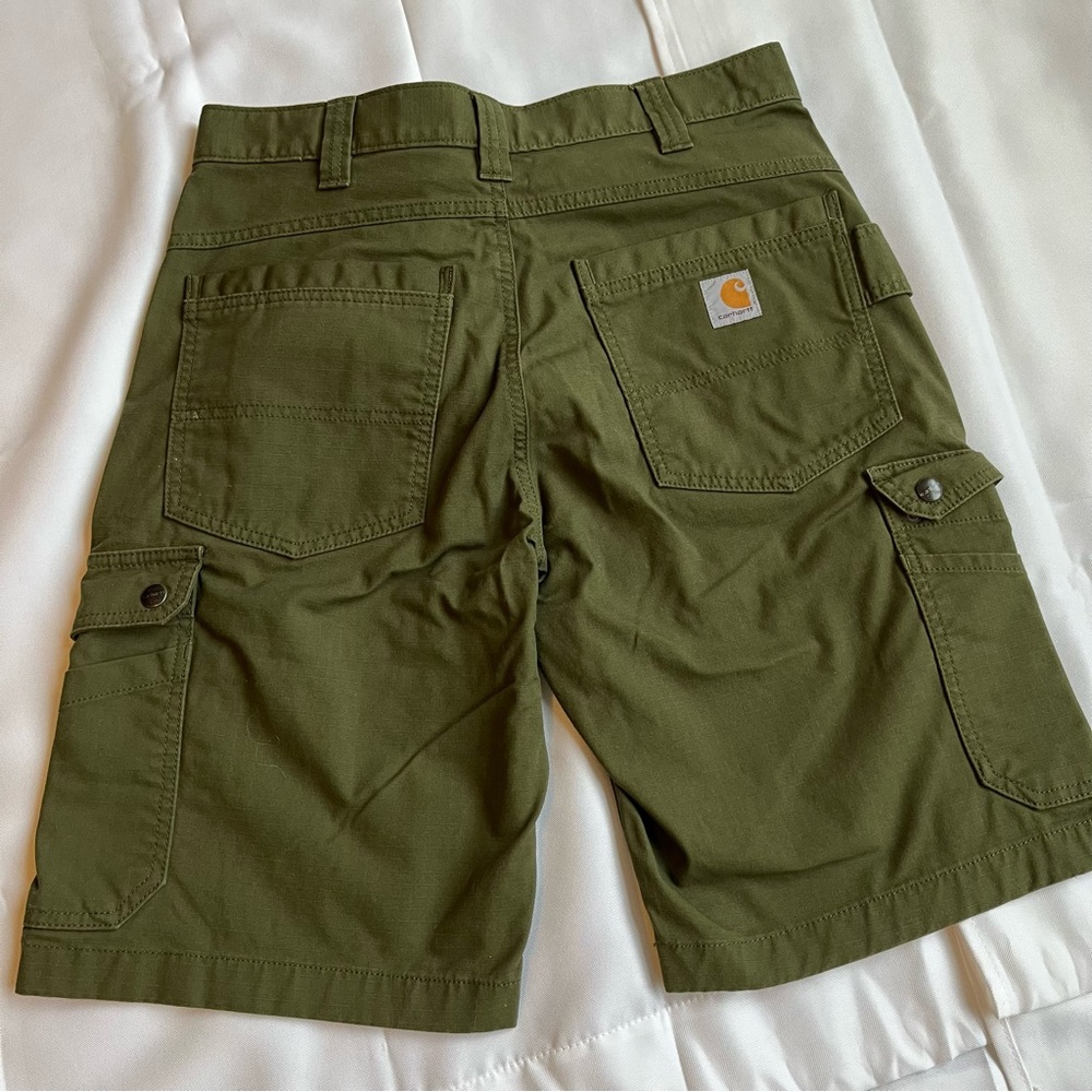 Men's Carhartt BS2747-M Green Cargo Shorts EUC - Picture 4 of 5